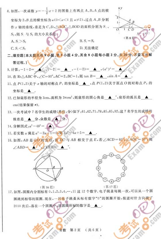 2010꽭Kп(sh)W(xu)ԇ}